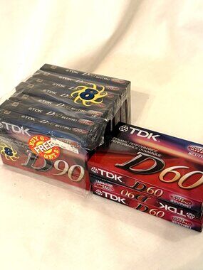 TDK D90 High Output Lot of 10 Blank Sealed Cassettes IEC / Type I Dynamic